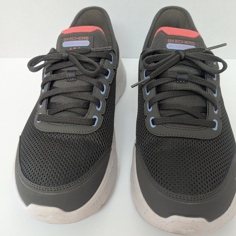 Skechers Slip-Ins Go Walk Waterproof Sneakers Size 8 Olive